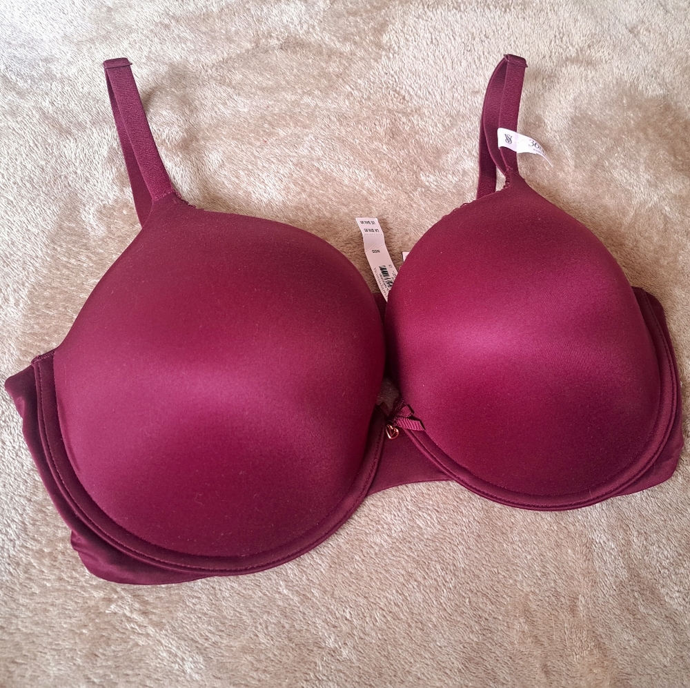 Victoria's Secret Body By Victoria Perfect Shape Bra Kir Burgundy 36E